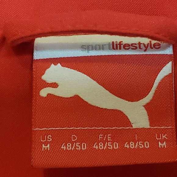 Puma Puffer Vest Red Sweater Pattern Zip Up Adult Med Sport Lifestyle - Picture 5 of 12